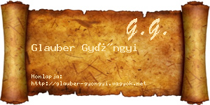 Glauber Gyöngyi névjegykártya